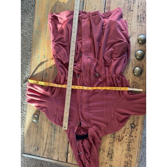Torrid Women's Rust Jacket Size 00 lightweight rayon hooded zip up gathered‎ - Picture 10 of 10